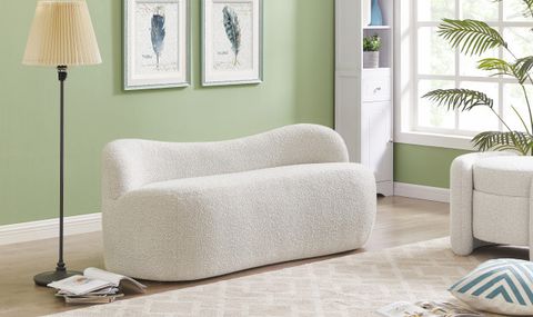 Flair Boucle Fabric Upholstered Bench - Transitional - Upholstered Benches - By Meridian ... in Styling Your Space Adding a Touch of Elegance with a Cream Boucle Bench